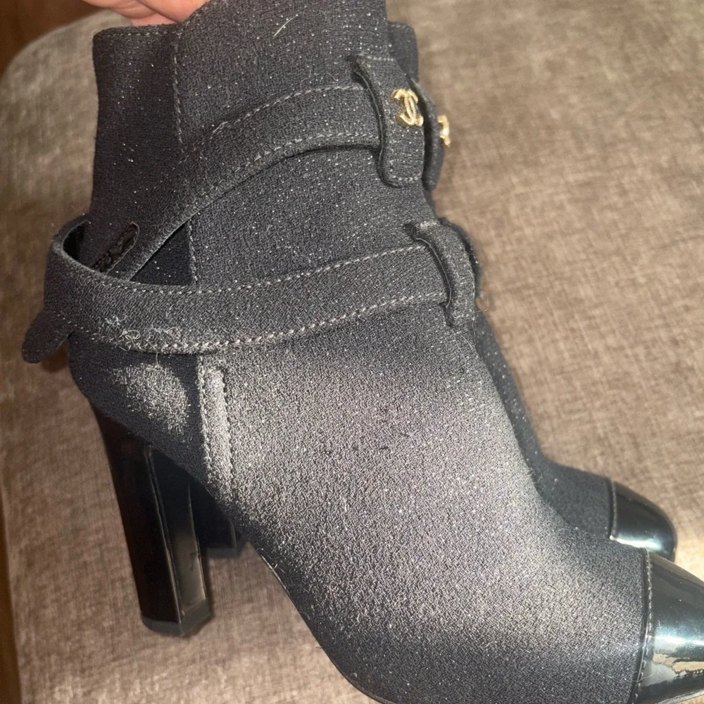 Classic Chanel CC Logo Cap Toe Boots”